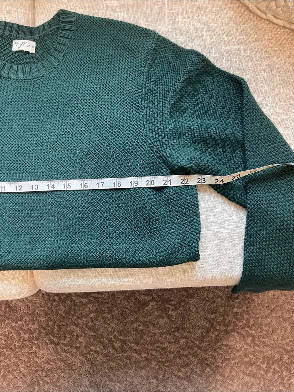 J. Crew Men's Forest Green Knit Crewneck Sweater